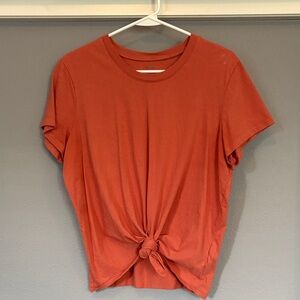 Madewell Terracotta Knot-Front Tee